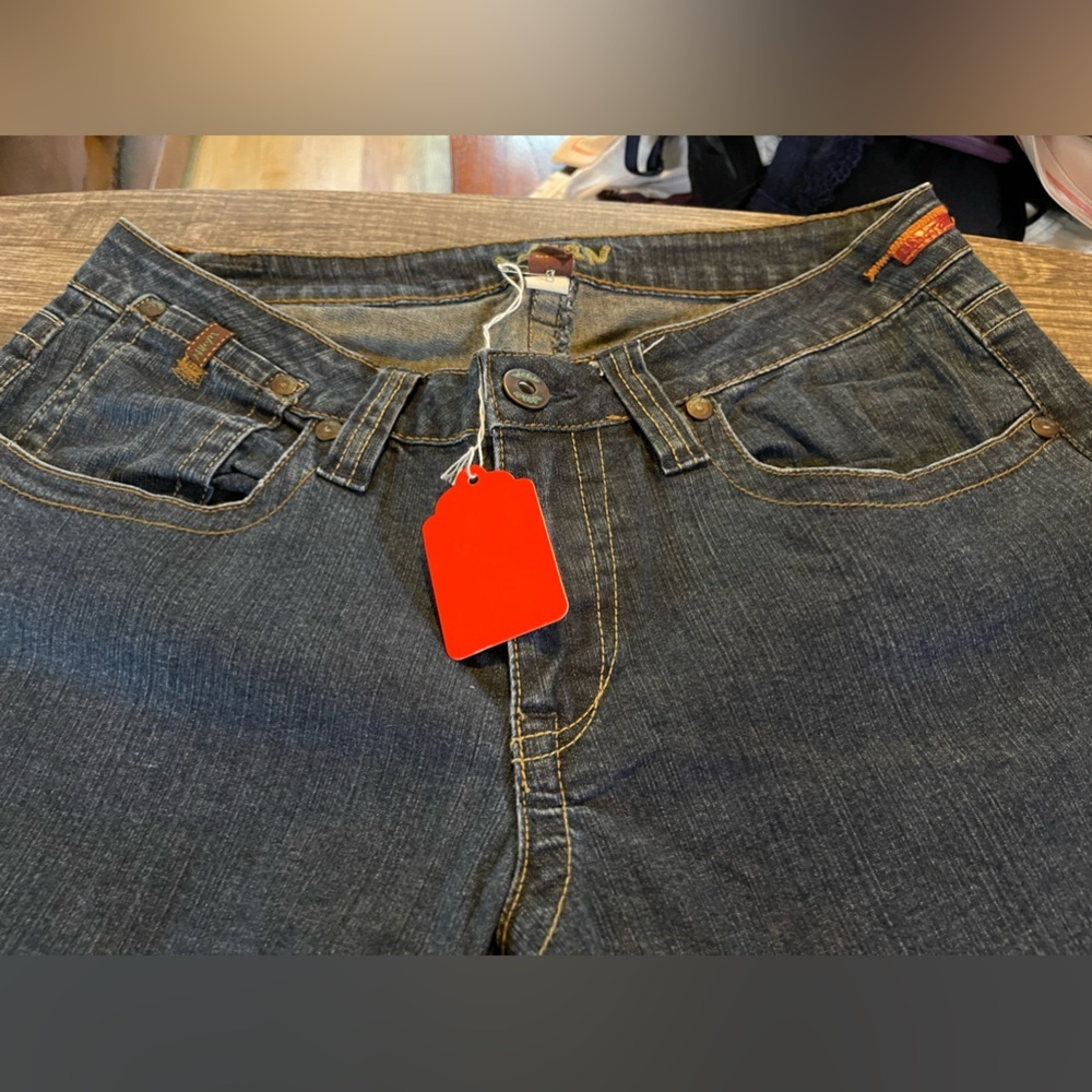 Worn Women's Size 14 Dark Wash Stretch Bootcut Jeans Embroidered Pockets